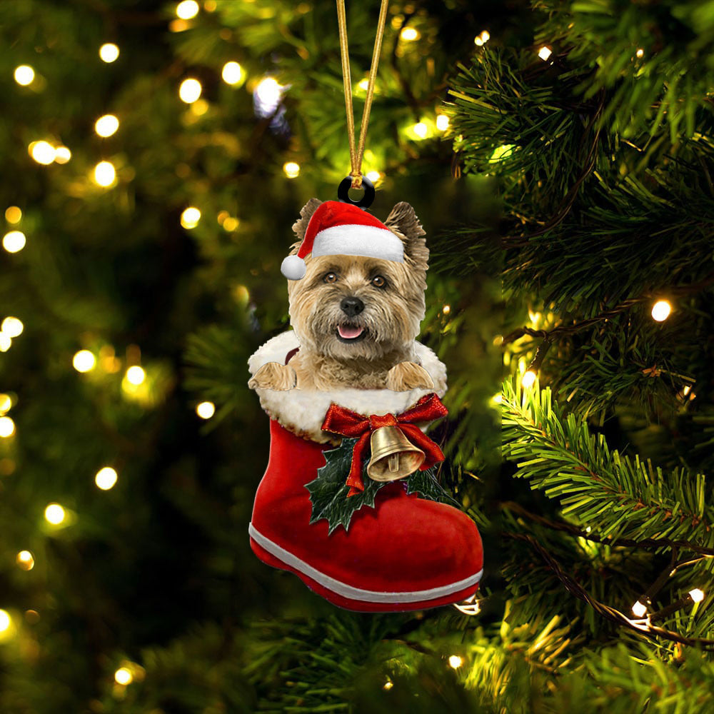 Cairn Terrier-1-In Santa Boot Christmas-Two Sided Ornament