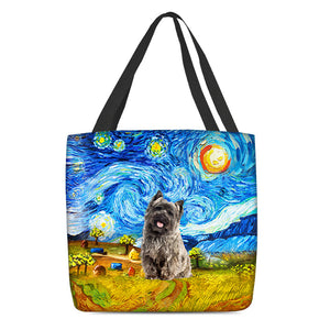 Cairn Terrier-Oil Painting-Cloth Tote Bag