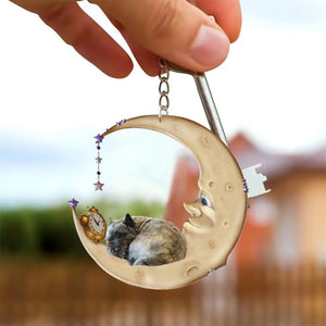 Cairn Terrier-Sleeping on the moon Keychain