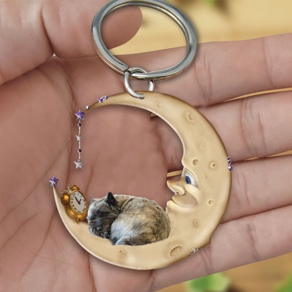 Cairn Terrier-Sleeping on the moon Keychain