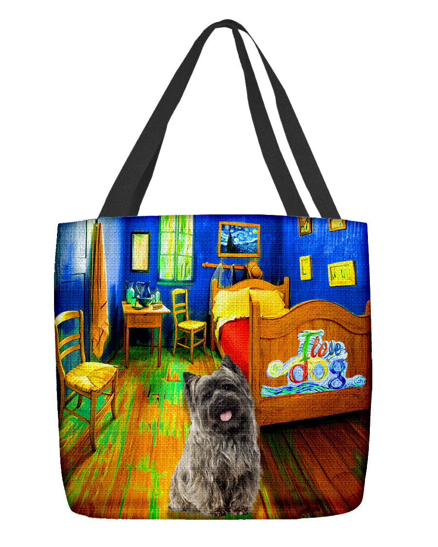 Cairn Terrier 2 in the bedroom-Cloth Tote Bag