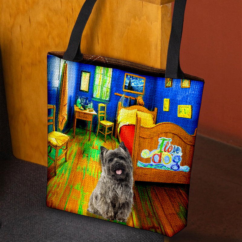 Cairn Terrier 2 in the bedroom-Cloth Tote Bag