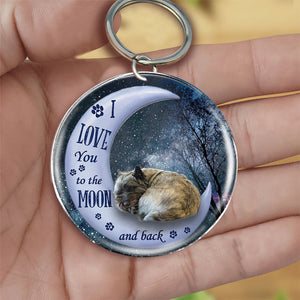 Cairn Terrier Moon Back-Round Resin Epoxy Metal Keychain