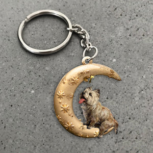 Cairn Terrier-Dog & Moon Flat Acrylic Keychain