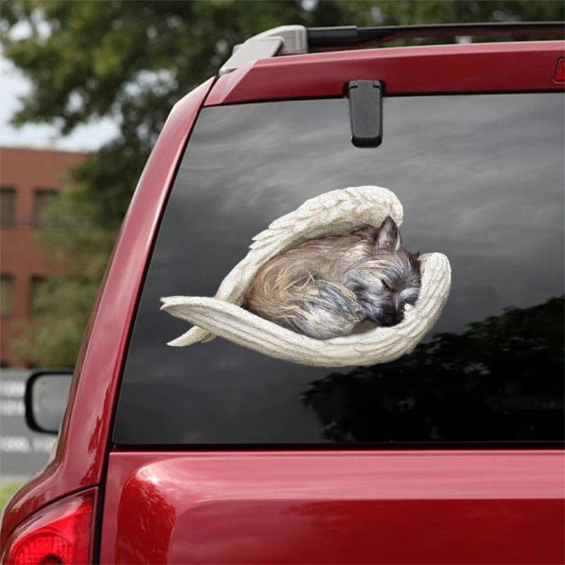 Cairn Terrier-sleeping angel CAR STICKER