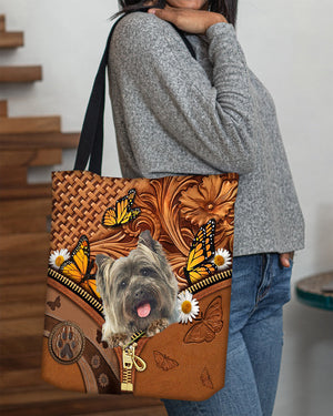 Cairn Terriers Butterfly Daisy Cloth Tote Bag