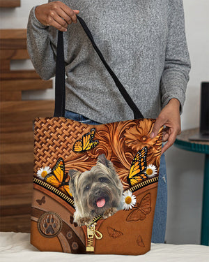 Cairn Terriers Butterfly Daisy Cloth Tote Bag