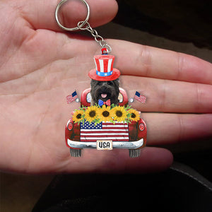 Cairn terrier-USA Truck Flat Acrylic Keychain