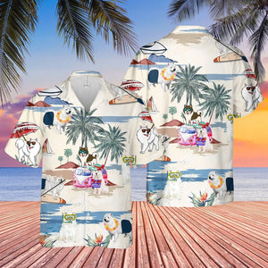 Canadian Eskimo Dog Summer Beach Hawaiian Shirt