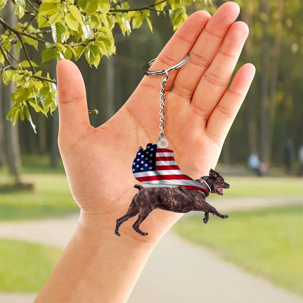 Cane Corso-Happy Independence Day Flat Acrylic Keychain