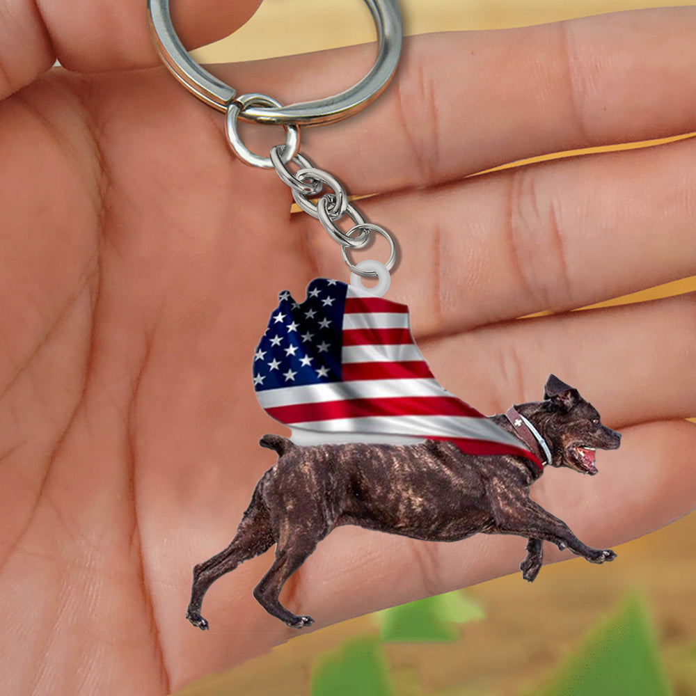 Cane Corso-Happy Independence Day Flat Acrylic Keychain