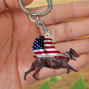 Cane Corso-Happy Independence Day Flat Acrylic Keychain