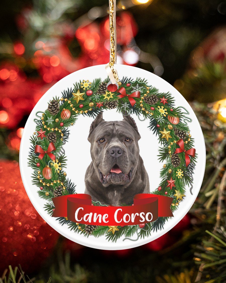 Cane Corso-Noel Circle-Two Sided Ornament