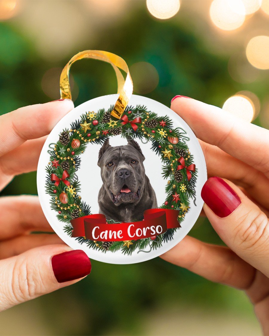 Cane Corso-Noel Circle-Two Sided Ornament