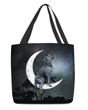 Cane Corso-Sit On The Moon-Cloth Tote Bag