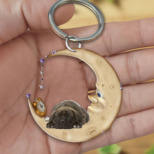 Cane Corso-Sleeping on the moon Keychain