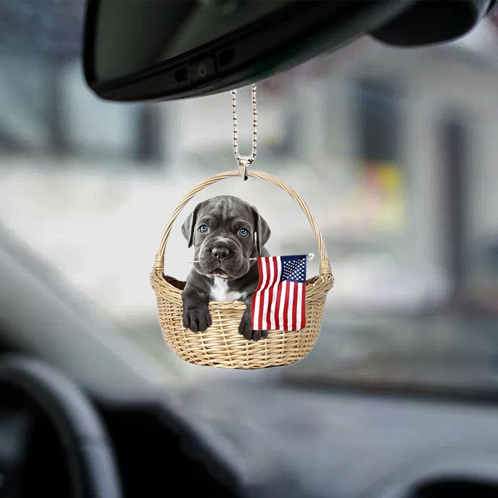 Cane Corso-With American Flag Two Sides Ornament