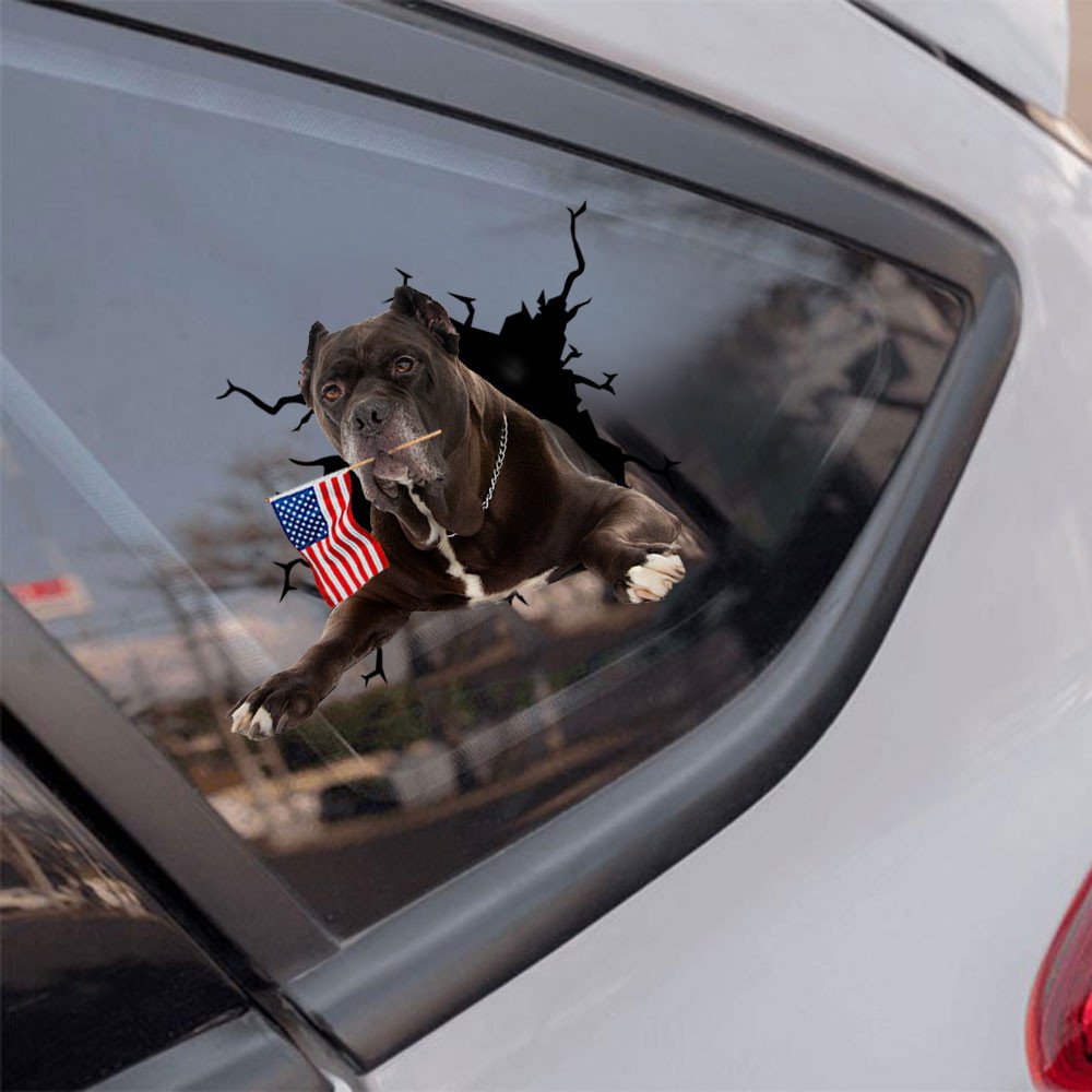 Cane Corso And American Flag Independent Day Car Sticker Decal