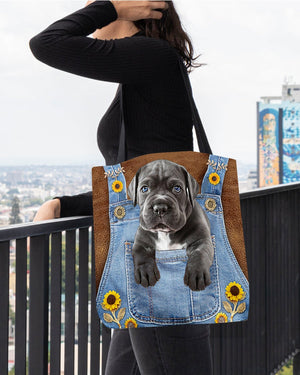 Cane Corso And Sunflower-Cloth Tote Bag