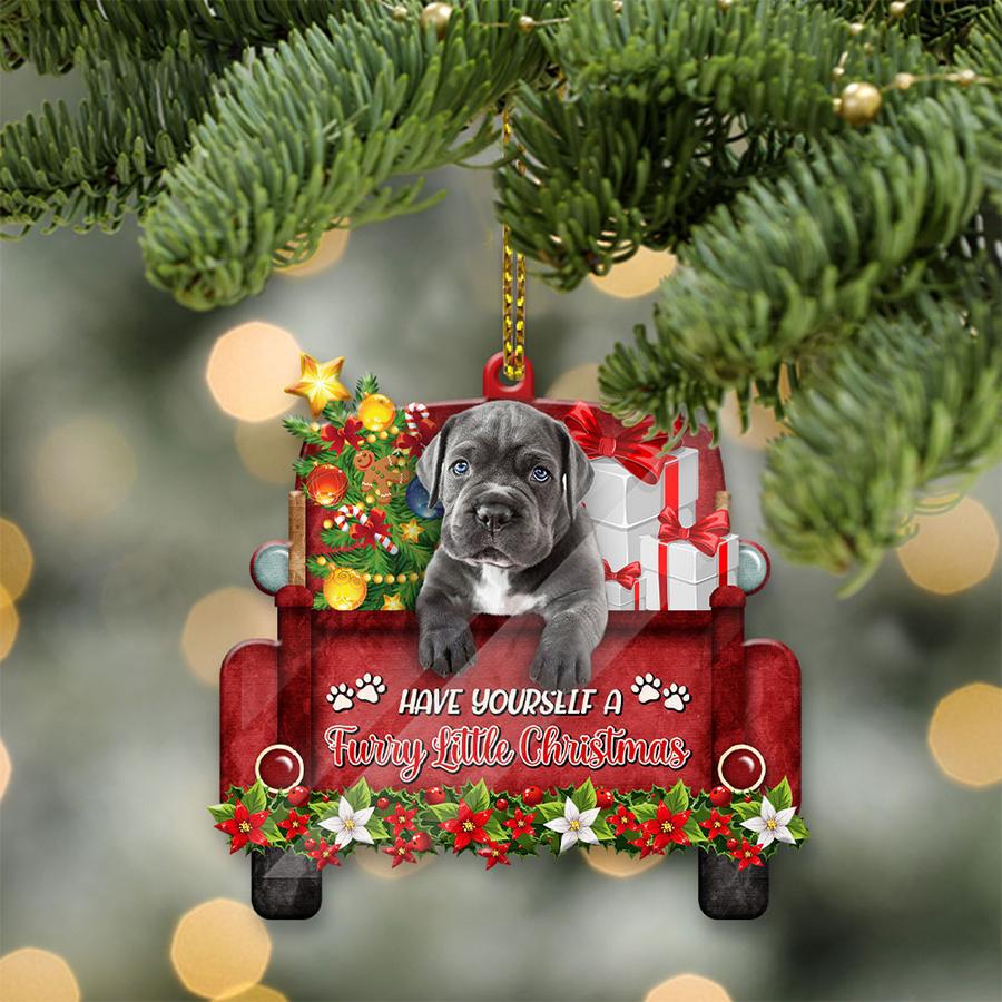 Cane Corso Sit On A Truck-Two Sided Ornament