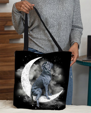 Cane Corso Sit On The Moon Sit On The Moon With Starts-Cloth Tote Bag