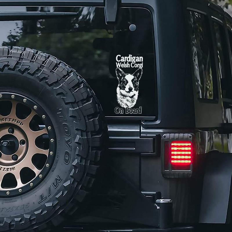 Cardigan Welsh Corgi on Board-Car Window Sticker-Dog Sign Decal