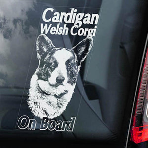Cardigan Welsh Corgi on Board-Car Window Sticker-Dog Sign Decal
