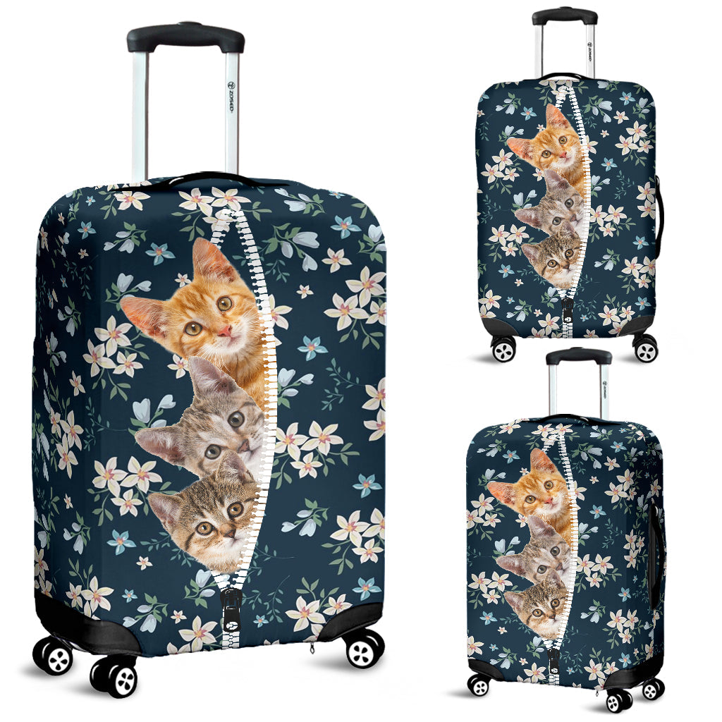 Cat-Flowers-Luggage covers
