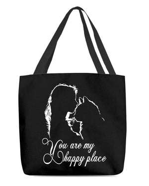 Cat You Are My Happy Place-Cloth Tote Bag