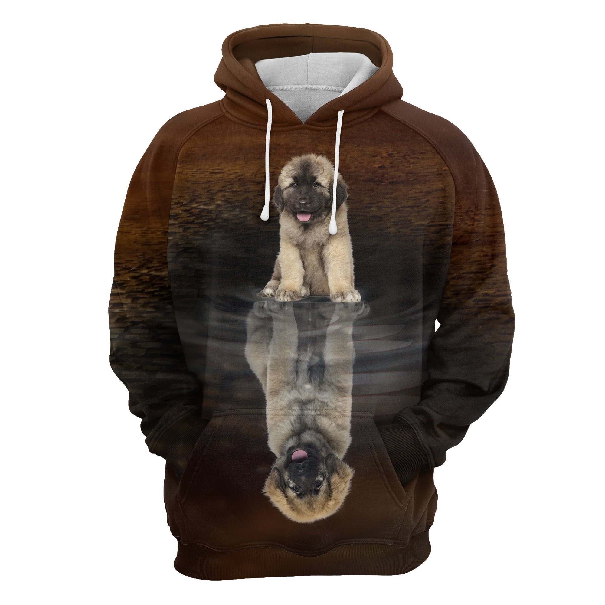 Cute Caucasian Shepherd Dog Reflection All Over Hoodie