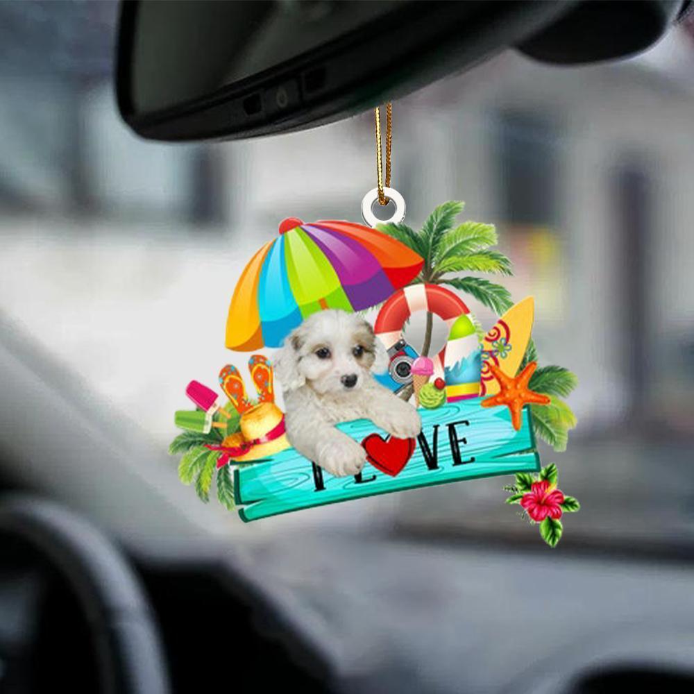 Cavachon-I Love Summer-Two Sided Ornament