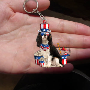 Cavalier King Charles Spaniel 3-July Stuff Flat Acrylic Keychain