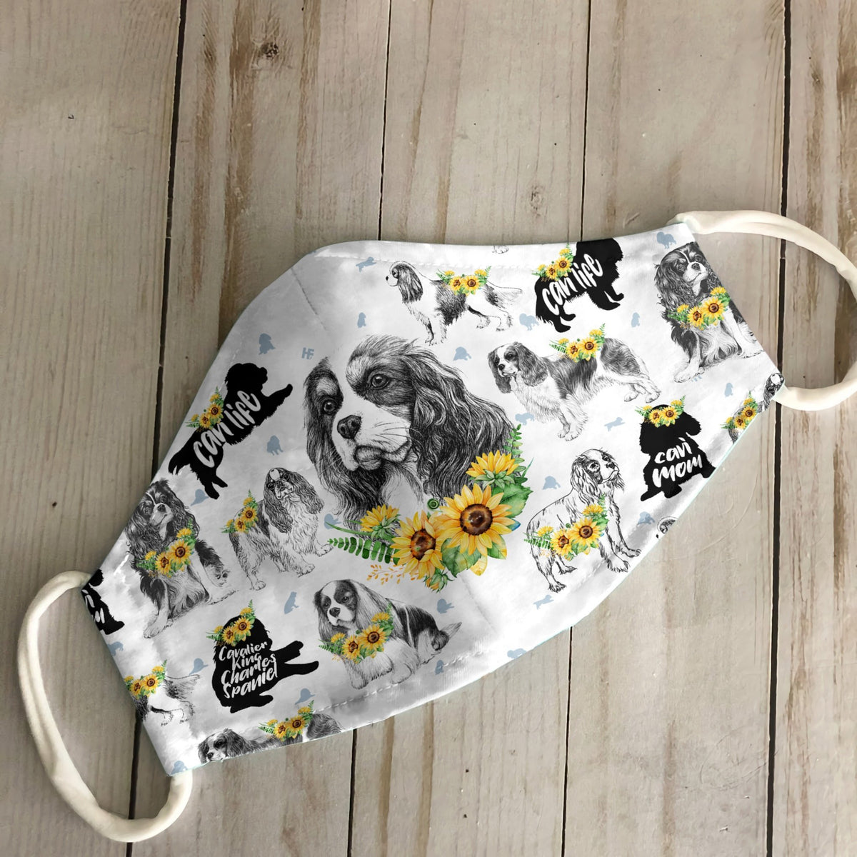Cavalier King Charles Spaniel Sunflower EZ07 2206 Face Mask