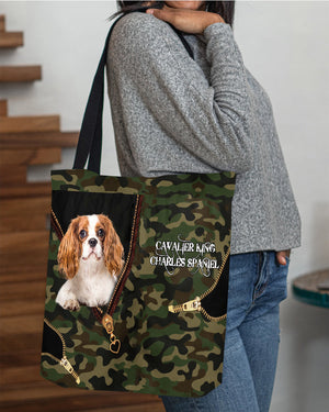 Cavalier-King-Charles-Spaniel Camo Cloth Tote Bag