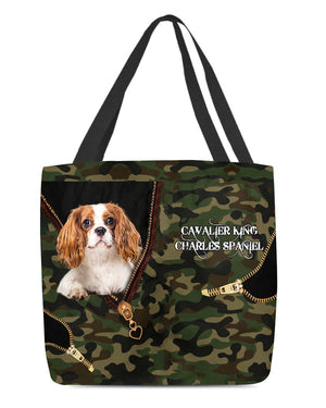 Cavalier-King-Charles-Spaniel Camo Cloth Tote Bag