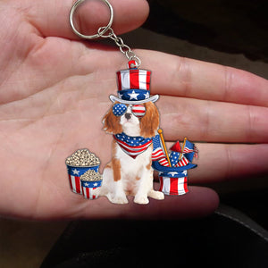 Cavalier King Charles Spaniel-July Stuff Flat Acrylic Keychain