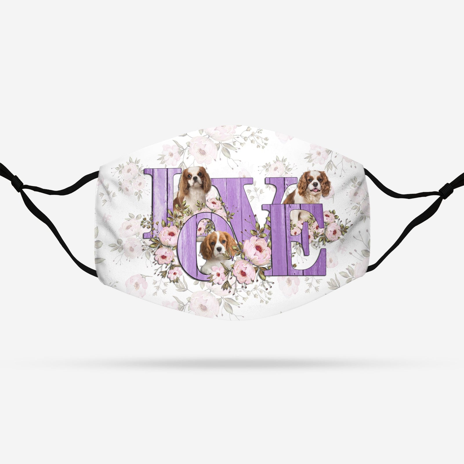Cavalier King dog Love EZ16 3107 Face Mask