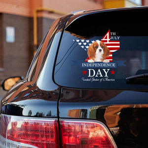 Cavalier King Charles Spaniel-Independent Day2 Car Sticker