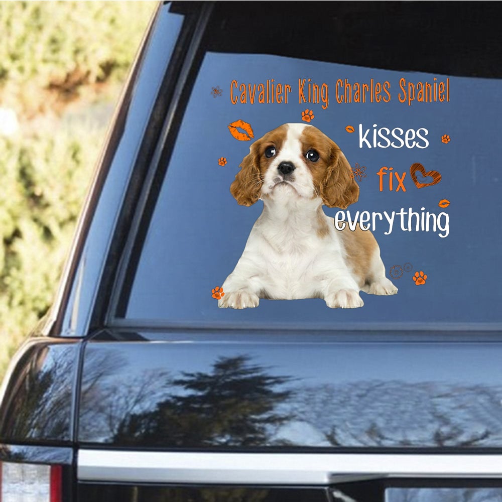 Cavalier King Charles Spaniel-Kiss Fix Everything Decal