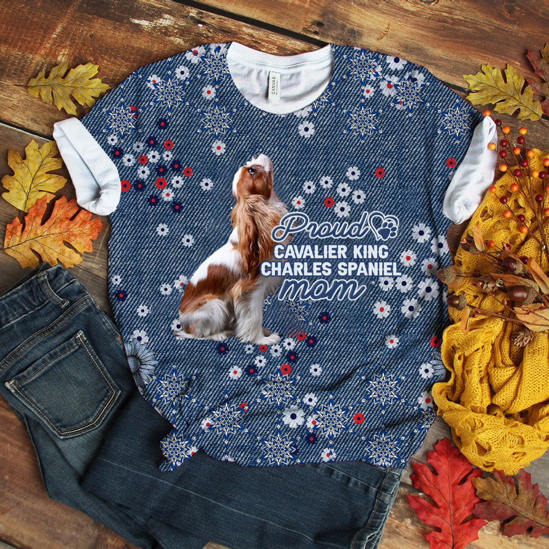 Cavalier King Charles Spaniel-Pround Mom T-shirt