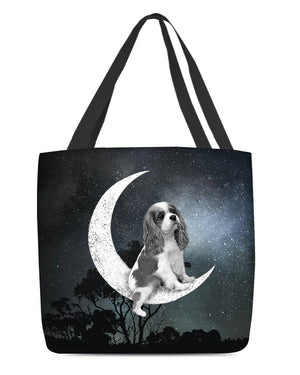 Cavalier King Charles Spaniel-Sit On The Moon-Cloth Tote Bag