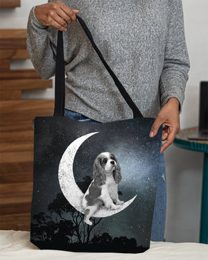 Cavalier King Charles Spaniel-Sit On The Moon-Cloth Tote Bag