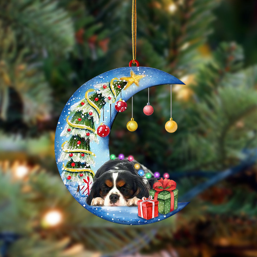 Cavalier King Charles Spaniel-Sleep On The Moon Christmas Two Sided Ornament