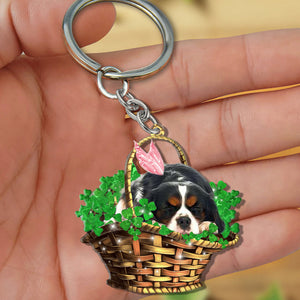 Cavalier King Charles Spaniel-Sleeping Lucky Fairy Flat Acrylic Keychain