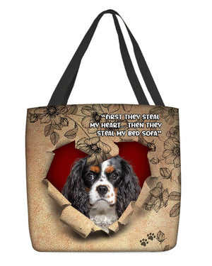 Cavalier King Charles Spaniel -Torn Cloth Tote Bag