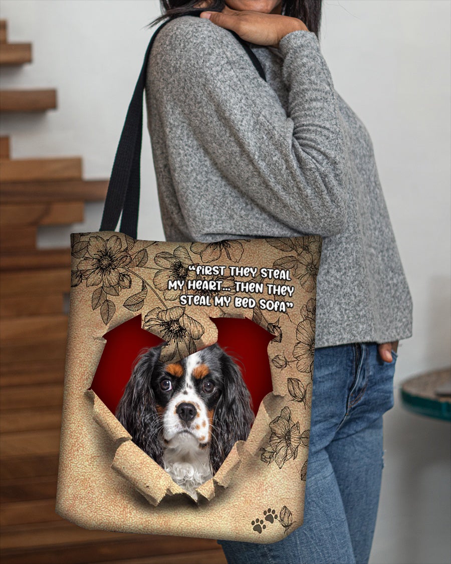 Cavalier King Charles Spaniel -Torn Cloth Tote Bag