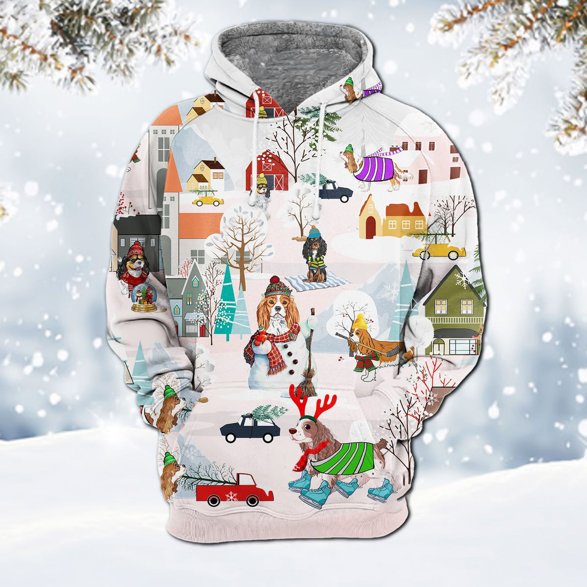 Cavalier King Charles Spaniel-Winter Holiday Hoodie