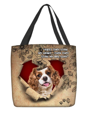 Cavalier King Charles Spaniel2-Torn Cloth Tote Bag