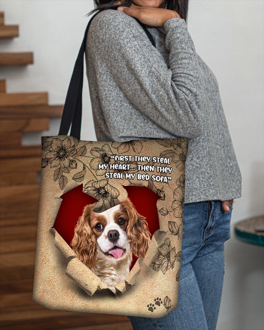 Cavalier King Charles Spaniel2-Torn Cloth Tote Bag