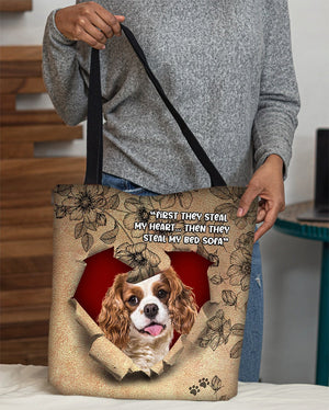 Cavalier King Charles Spaniel2-Torn Cloth Tote Bag